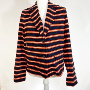 J Crew Factory 100% Cotton Striped Blazer Size M